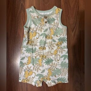 Disney Baby Green and Yellow Lion Romper